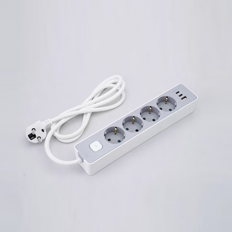 LOB-05K-AC ドイツタイプ スイッチ付き5口電源タップ、PD急速充電器、USB-Aポート1基、Type-Cポート2基 マルチソケット